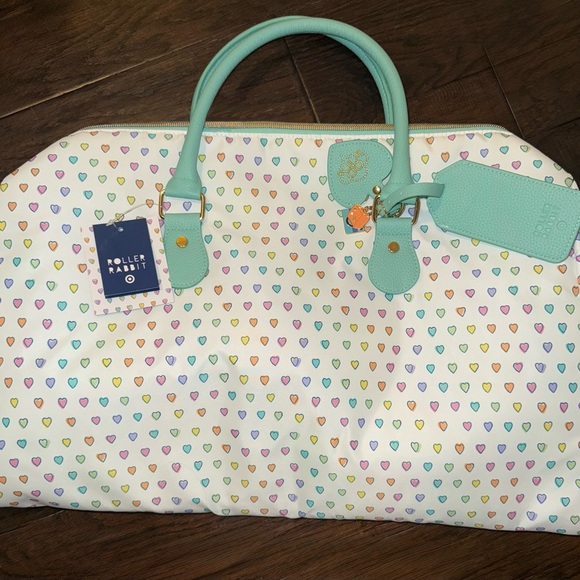 Roller rabbit x target disco heart print duffle bag BNWT - Picture 4 of 4